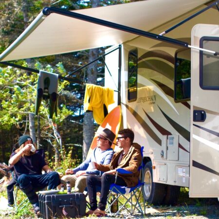 RV with solar panels