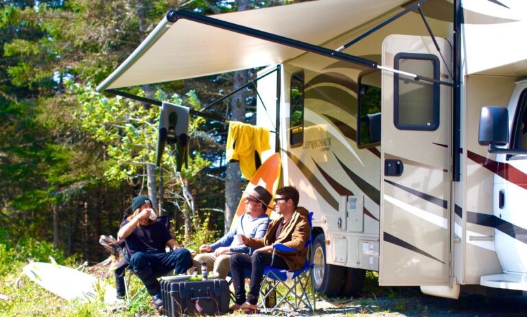 RV with solar panels