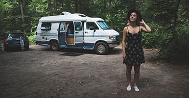 woman camping