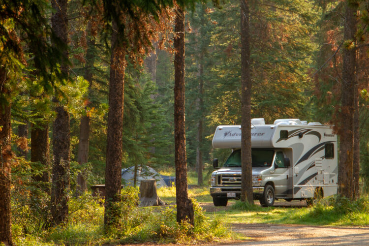 rv parked in campground