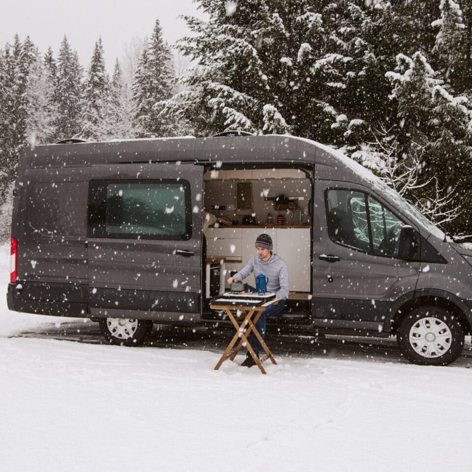 camper vans in the winter