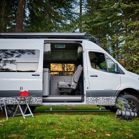 motorhome with door open