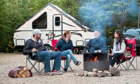 people at rv campground