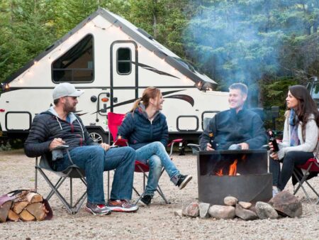 people at rv campground