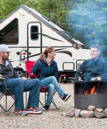 people at rv campground