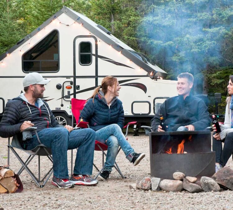people at rv campground