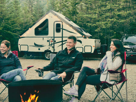 camping with popup