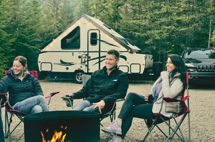 camping with popup