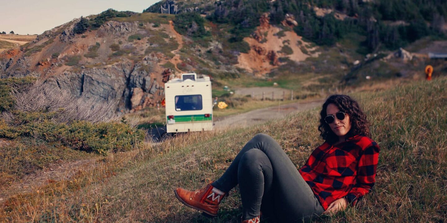 women with motorhome