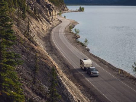 Driving on highway next to water