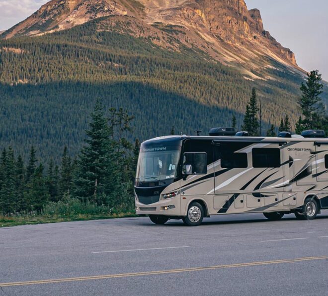 motorhome on the road alberta