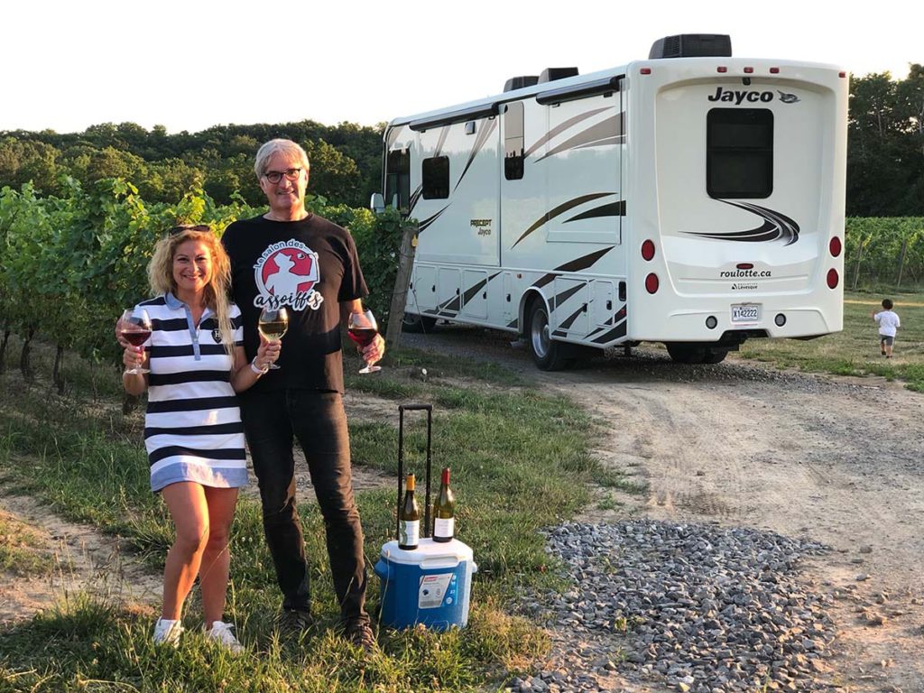 Couple by motorhome