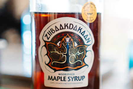 Bottle of maple syrup
