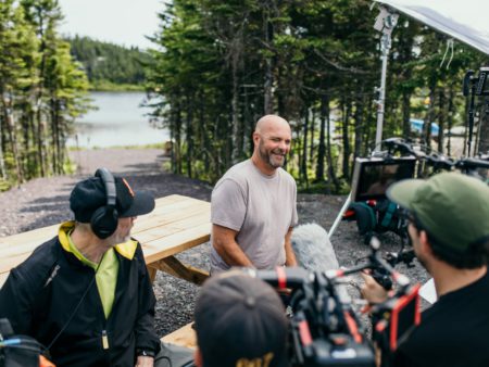 Bryan Baeumler with a film crew