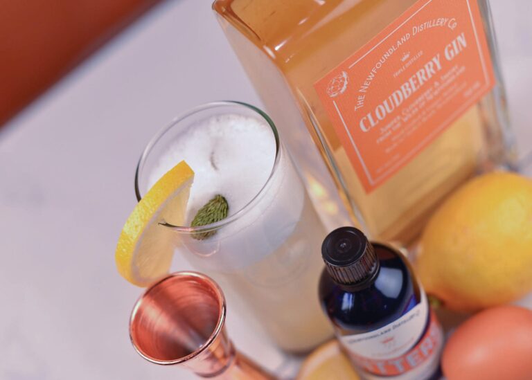Photo of ingredients to make the Fireside Fizz camping cocktail recipe