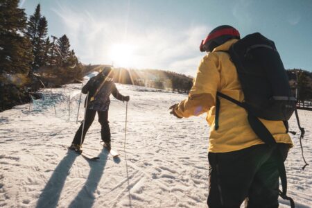 BGOW participants skiing for the first time and Stoneham Resort in Québec