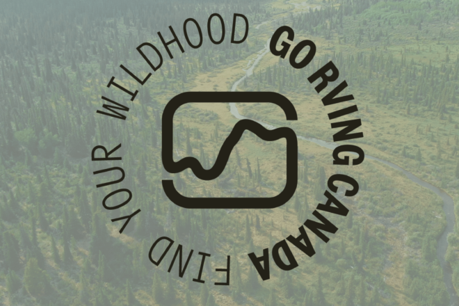 Find Your Wildhood logo on top of an aerial shot of Yukon wilderness