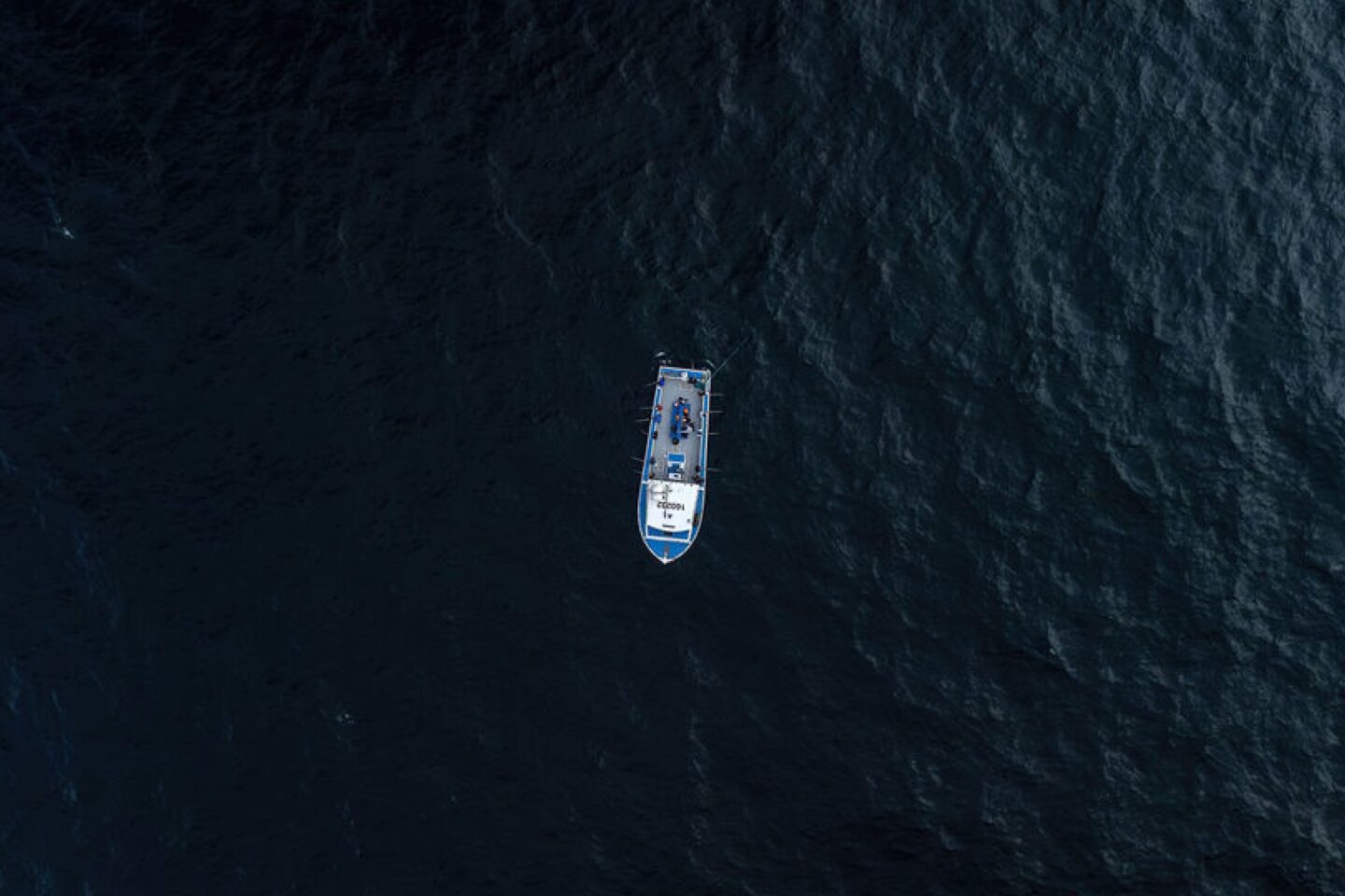 Deep sea fishing boat in the water