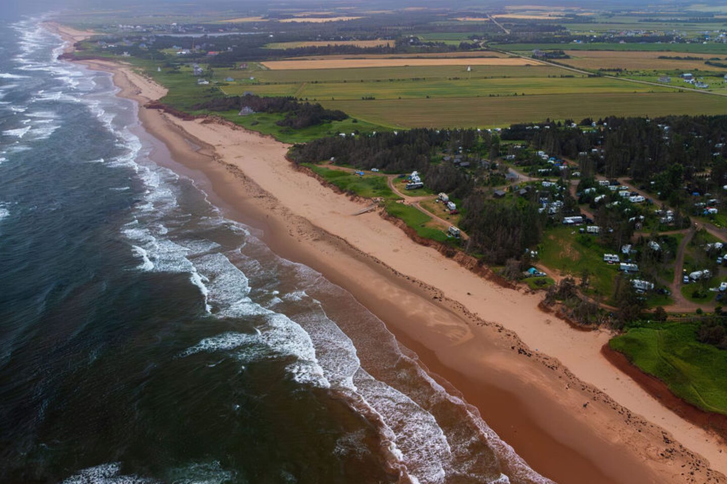 View of Thunder Cove Beach from a drone