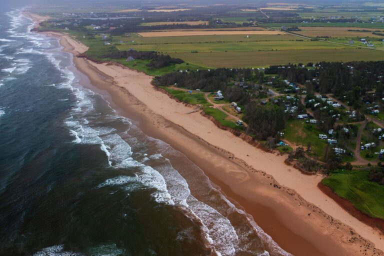 View of Thunder Cove Beach from a drone