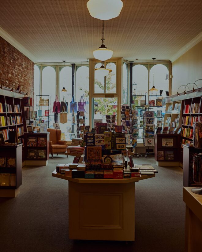 Inside Furby House Books book store Walton Street in downtown Port Hope Ontario