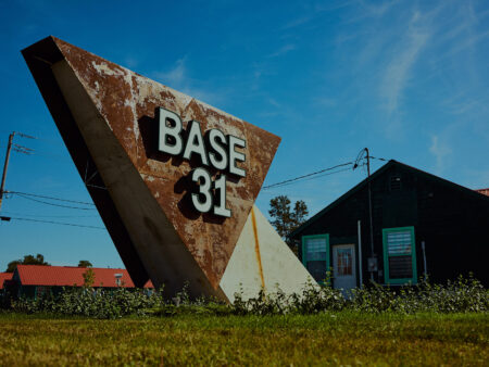 Entrance sign at the historic Base31 arts and culture site in Picton Prince Edward County
